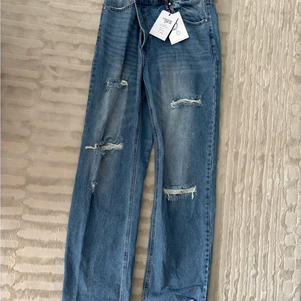 Stylish Blue Boyfriend Jeans - Size 9 / 28W